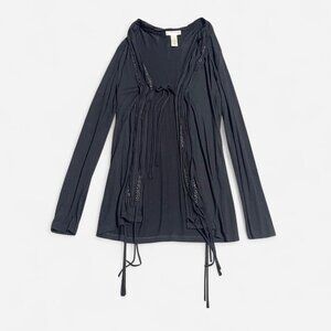 Grunge black beaded cardigan size M
